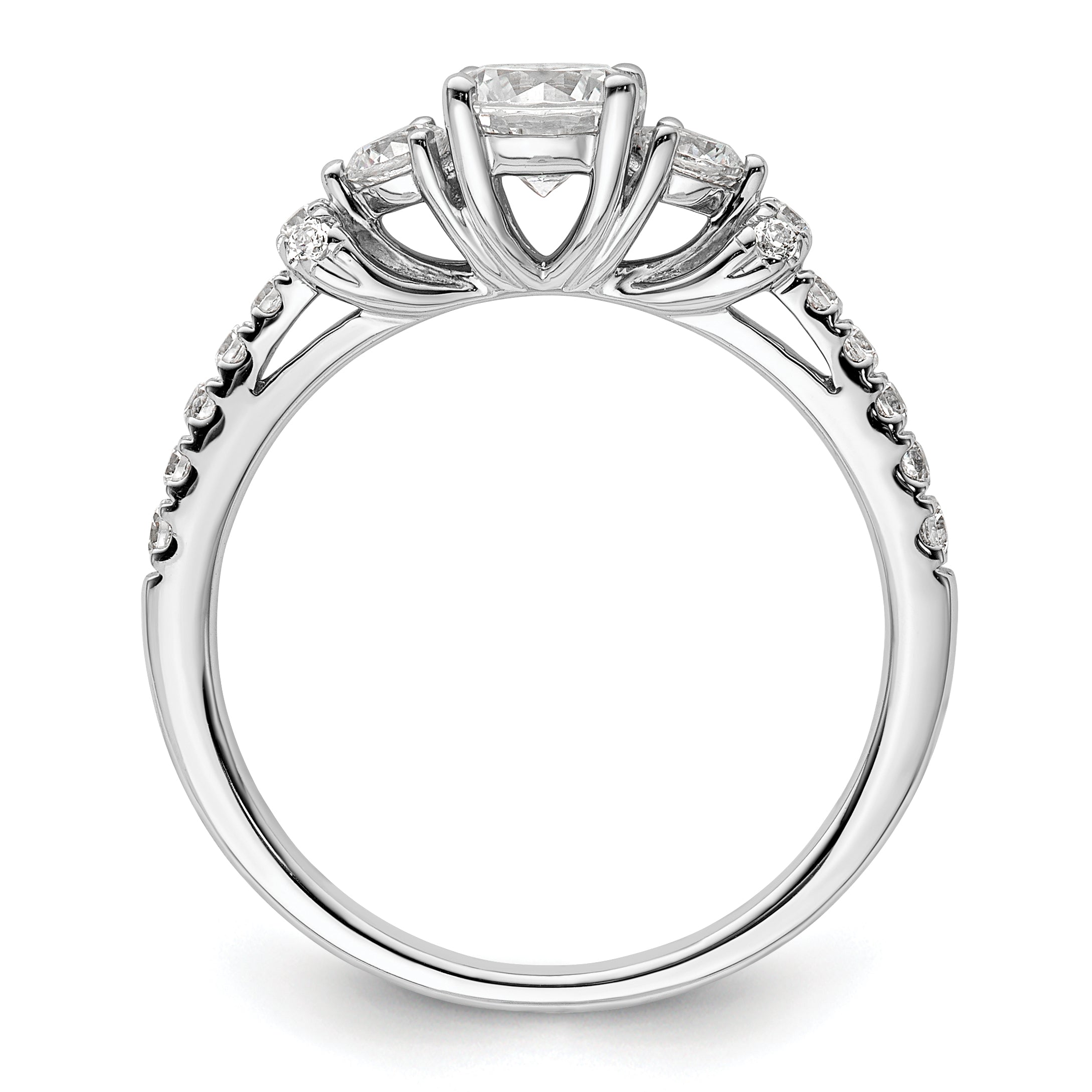 14k White Gold 3/8 Ct. Lab Grown Diamond VS/SI+ G+ 1/2 Ct. Center Engagement Ring