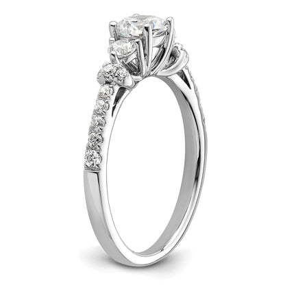 14k White Gold 3/8 Ct. Lab Grown Diamond VS/SI+ G+ 1/2 Ct. Center Engagement Ring