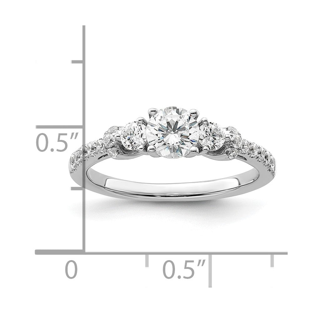 14k White Gold 3/8 Ct. Lab Grown Diamond VS/SI+ G+ 1/2 Ct. Center Engagement Ring