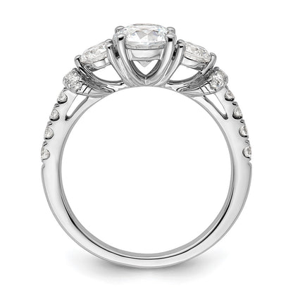 14k White Gold 3/4 Ct. Lab Grown Diamond VS/SI+ G+ 1 Ct. Center Engagement Ring