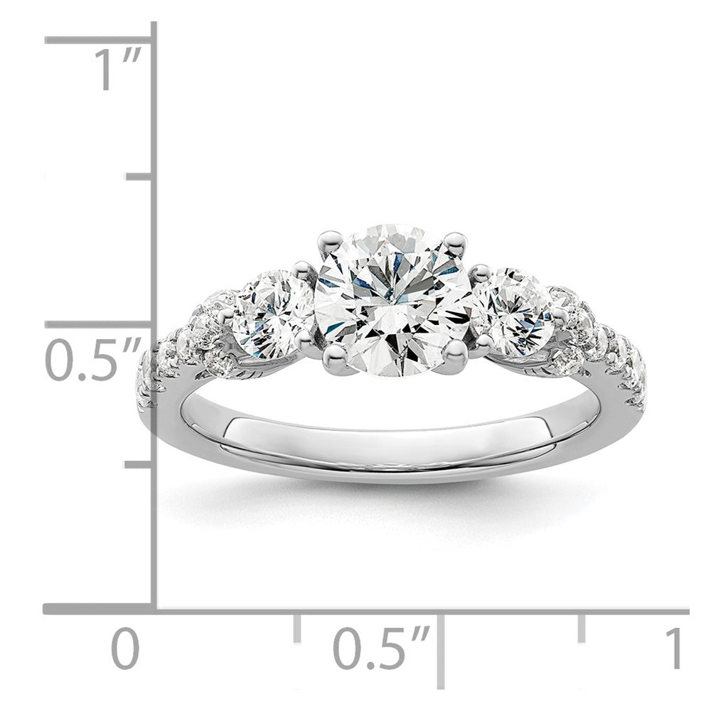 14k White Gold 3/4 Ct. Lab Grown Diamond VS/SI+ G+ 1 Ct. Center Engagement Ring