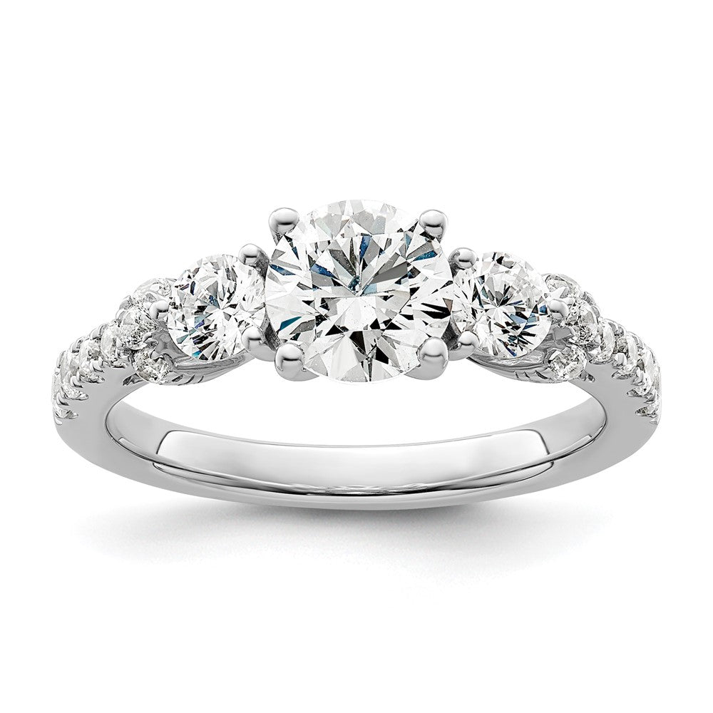 14k White Gold 3/4 Ct. Lab Grown Diamond VS/SI+ G+ 1 Ct. Center Engagement Ring