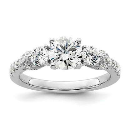 14k White Gold 3/4 Ct. Lab Grown Diamond VS/SI+ G+ 1 Ct. Center Engagement Ring
