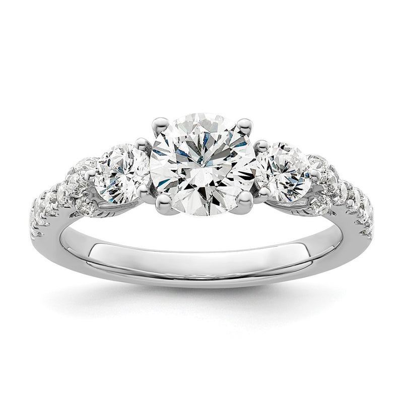 14k White Gold 3/4 Ct. Lab Grown Diamond VS/SI+ G+ 1 Ct. Center Engagement Ring