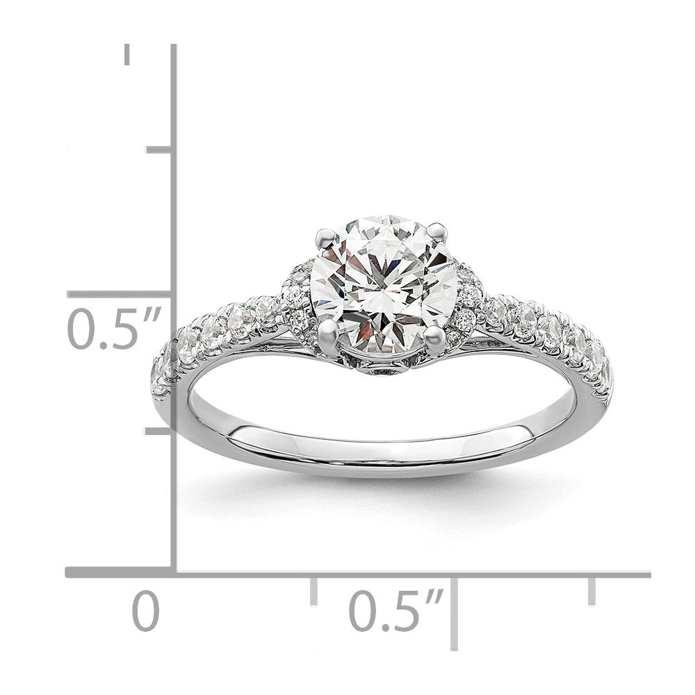 14k White Gold 1/3 Ct. Lab Grown Diamond VS/SI+ G+ 1 Ct. center Round Engagement Ring