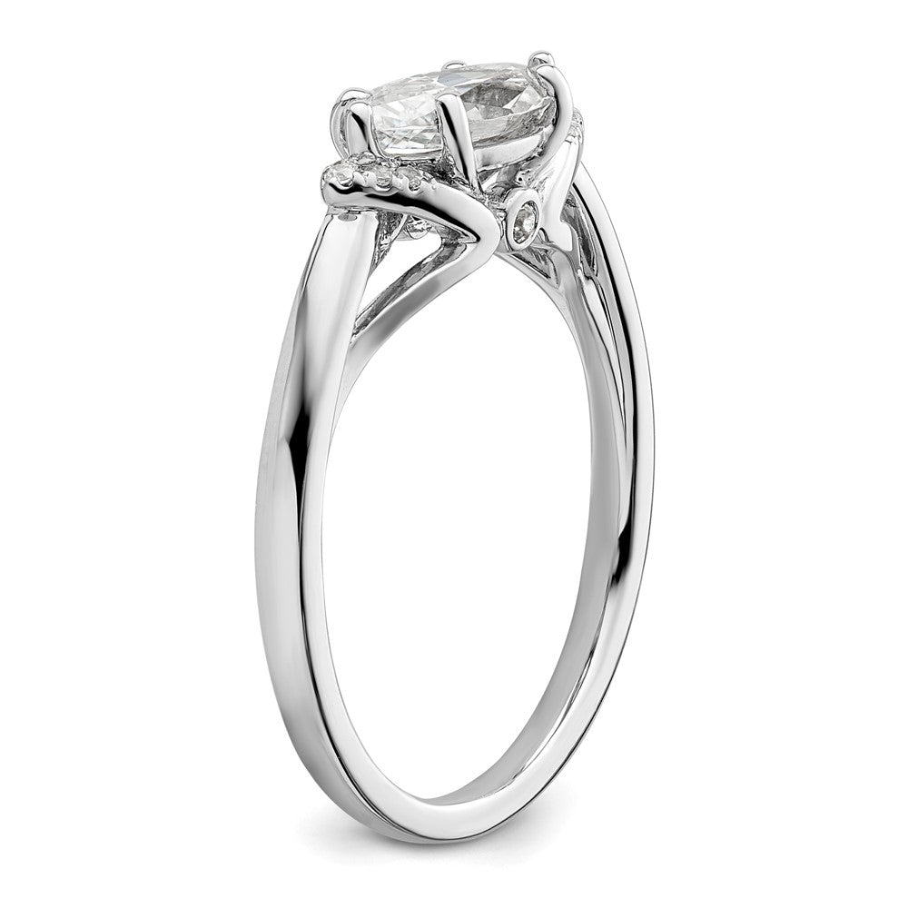 14k White Gold 1/20 Ct. Lab Grown Diamond VS/SI+ G+ 1 Ct. Center East-West Marquise Semi Mount Engagement Ring