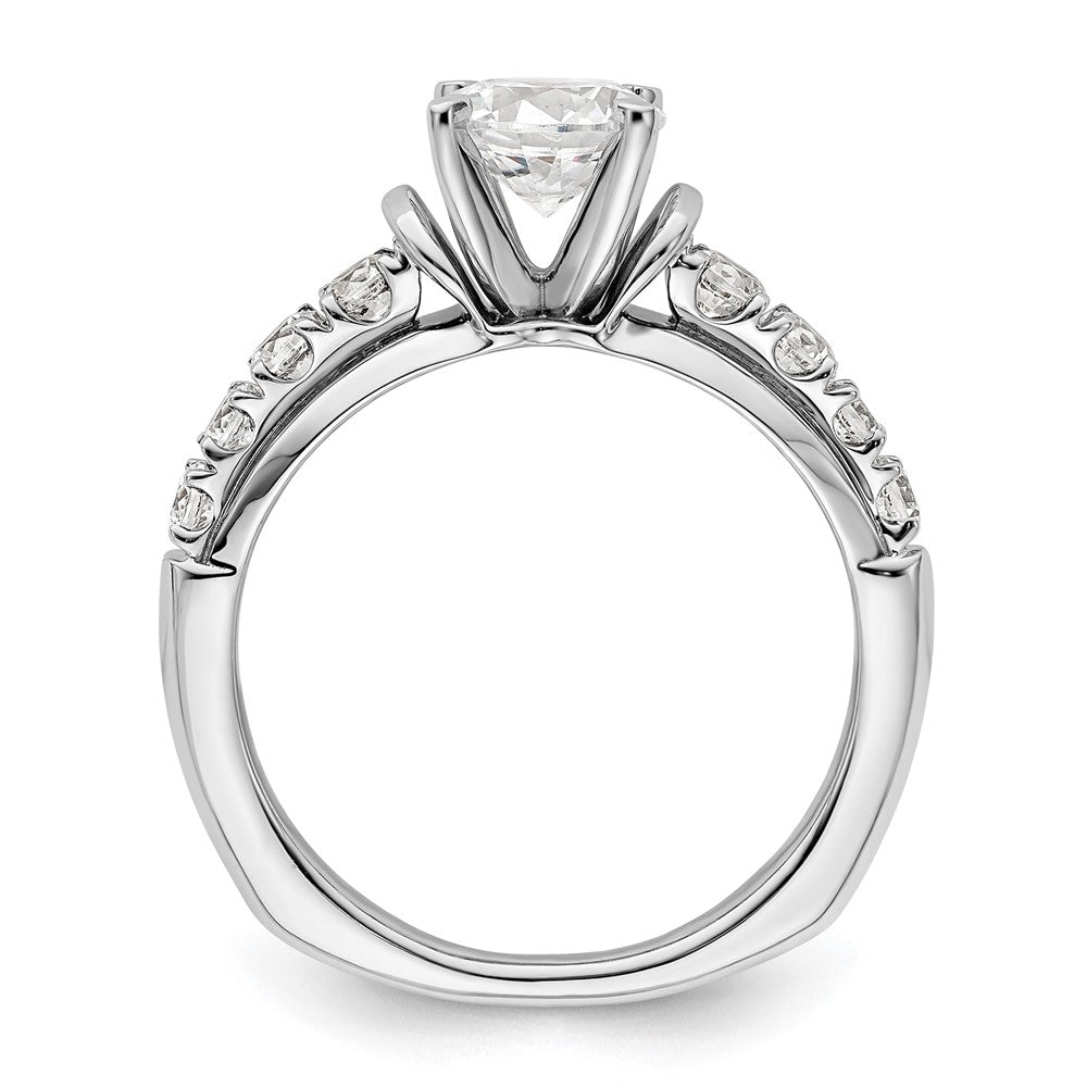 14k White Gold 1/2 Ct. Lab Grown Diamond VS/SI+ G+ 1 1/2 Ct. Center Round Shared Prong Engagement Ring