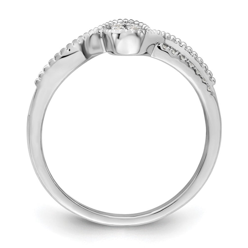 14K White Gold First Promise Lab Grown VS/SI+ G+ Diamond Small Cluster Promise