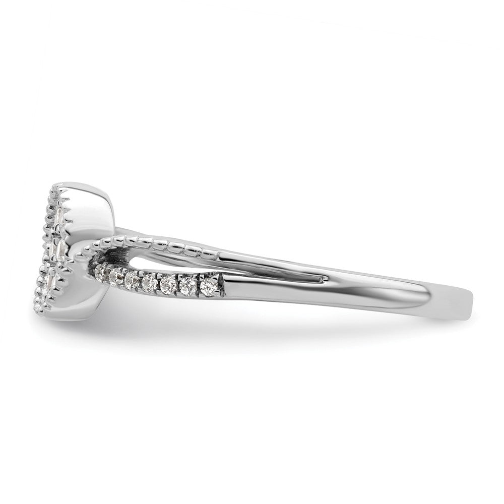 14K White Gold First Promise Lab Grown VS/SI+ G+ Diamond Small Cluster Promise