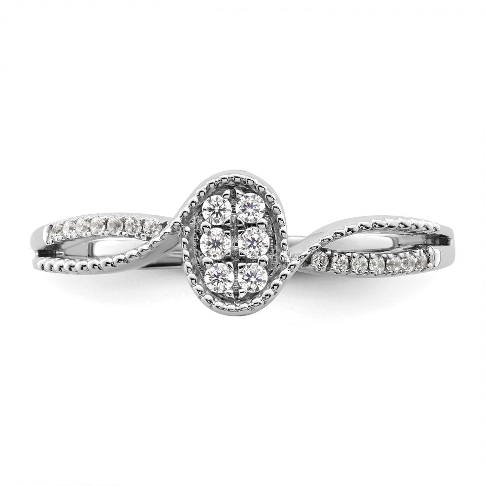 14K White Gold First Promise Lab Grown VS/SI+ G+ Diamond Small Cluster Promise