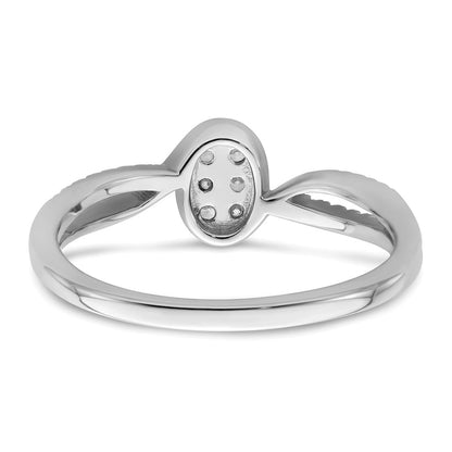 14K White Gold First Promise Lab Grown VS/SI+ G+ Diamond Small Cluster Promise