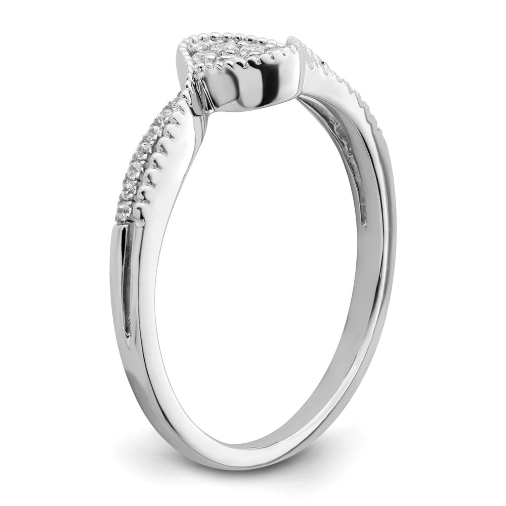 14K White Gold First Promise Lab Grown VS/SI+ G+ Diamond Small Cluster Promise