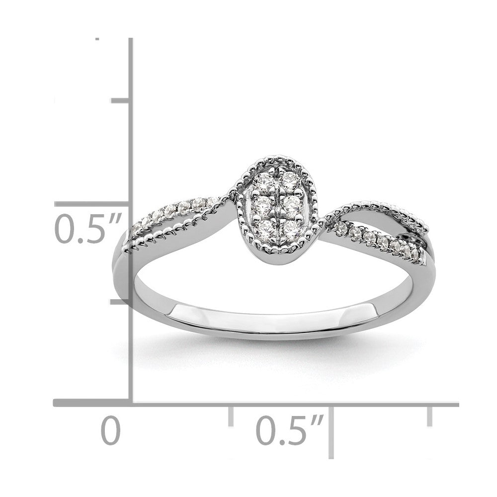 14K White Gold First Promise Lab Grown VS/SI+ G+ Diamond Small Cluster Promise