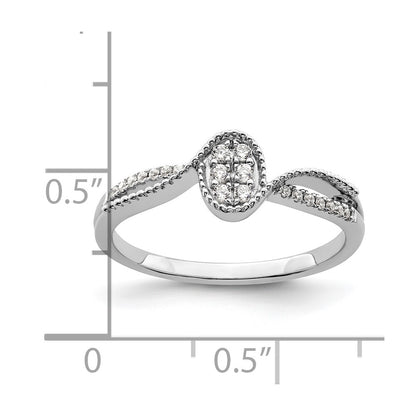 14K White Gold First Promise Lab Grown VS/SI+ G+ Diamond Small Cluster Promise
