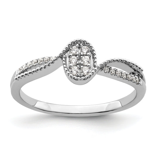 14K White Gold First Promise Lab Grown VS/SI+ G+ Diamond Small Cluster Promise