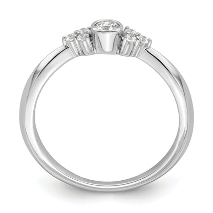 14K White Gold First PromiseLab Grown VS/SI+ G+ Diamond Round Bezel Promise Ring
