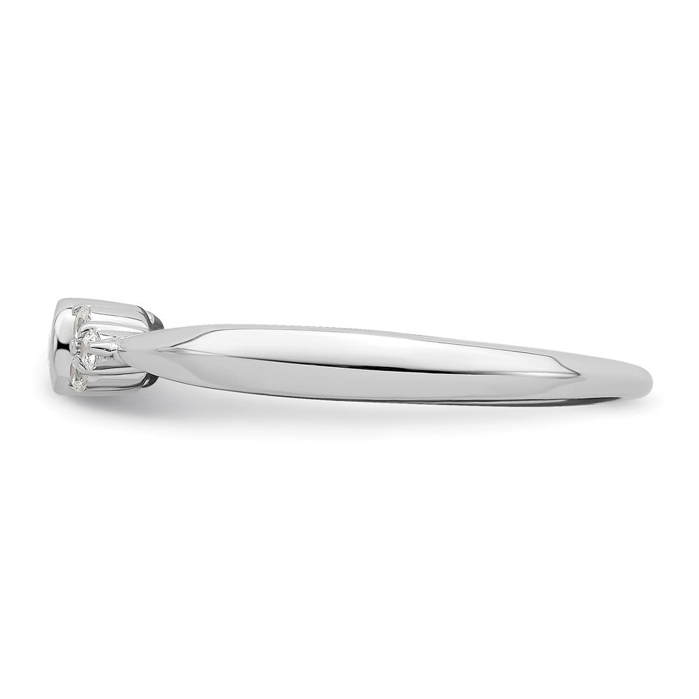 14K White Gold First PromiseLab Grown VS/SI+ G+ Diamond Round Bezel Promise Ring