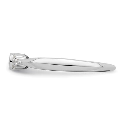 14K White Gold First PromiseLab Grown VS/SI+ G+ Diamond Round Bezel Promise Ring