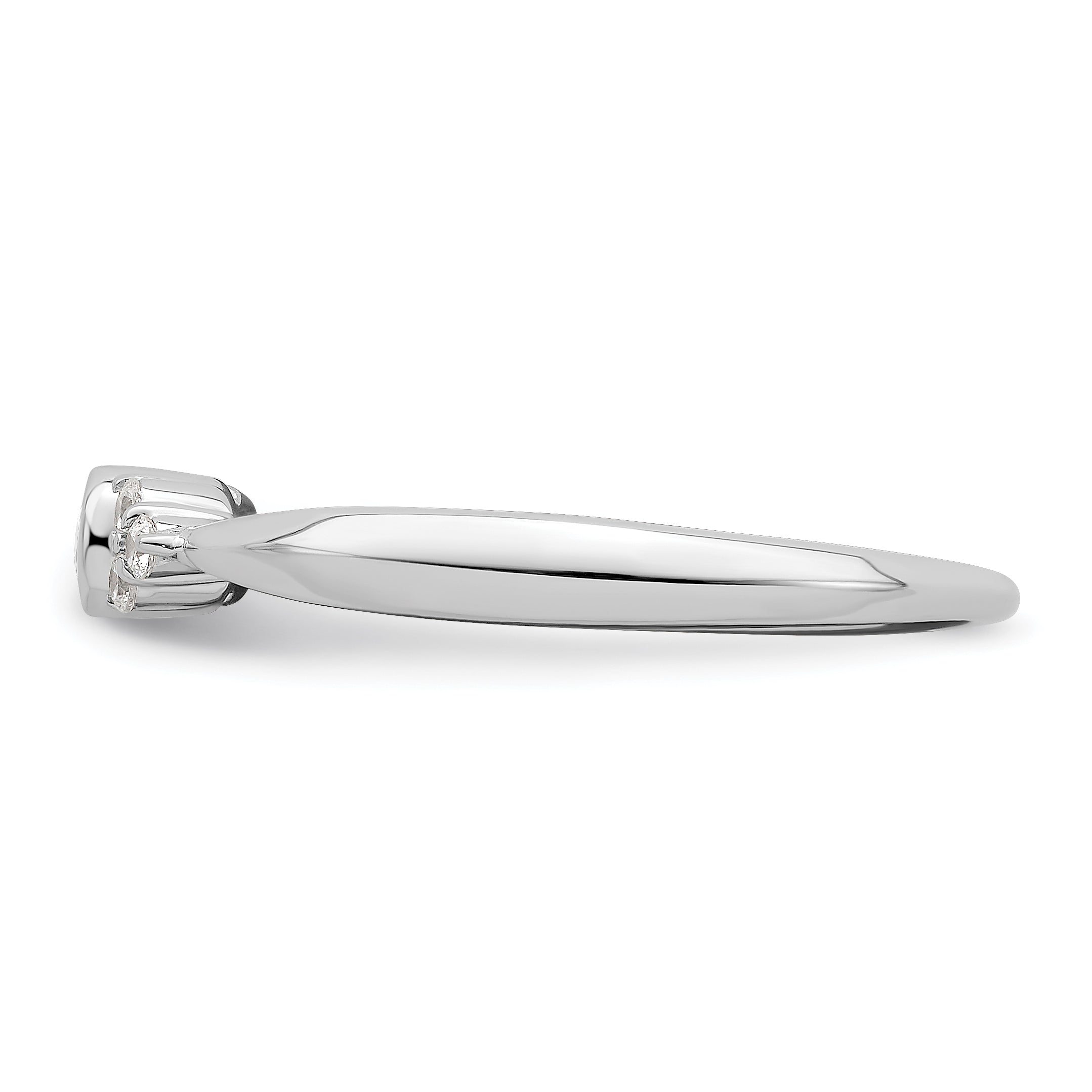 14K White Gold First PromiseLab Grown VS/SI+ G+ Diamond Round Bezel Promise Ring