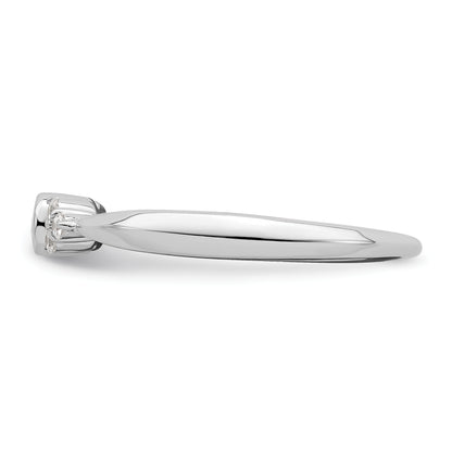 14K White Gold First PromiseLab Grown VS/SI+ G+ Diamond Round Bezel Promise Ring