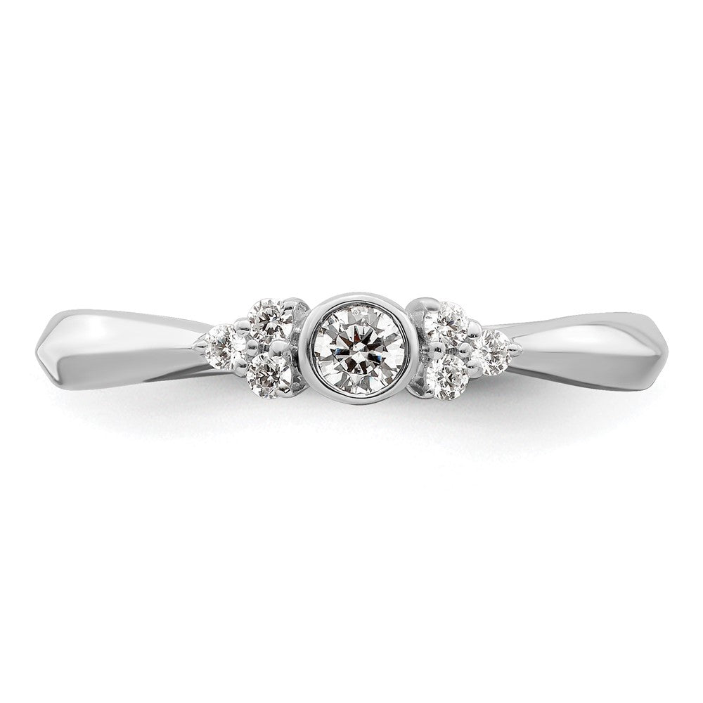 14K White Gold First PromiseLab Grown VS/SI+ G+ Diamond Round Bezel Promise Ring