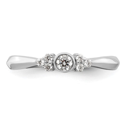 14K White Gold First PromiseLab Grown VS/SI+ G+ Diamond Round Bezel Promise Ring