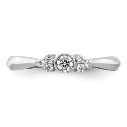 14K White Gold First PromiseLab Grown VS/SI+ G+ Diamond Round Bezel Promise Ring
