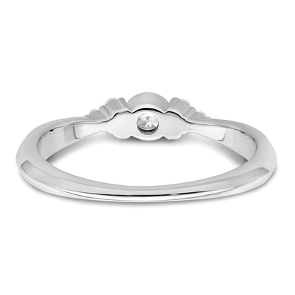 14K White Gold First PromiseLab Grown VS/SI+ G+ Diamond Round Bezel Promise Ring
