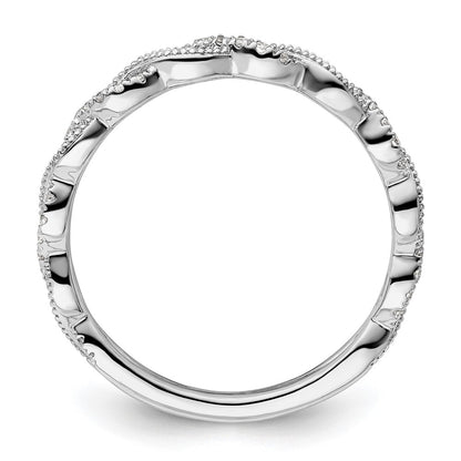14k White Gold 1/6 Ct. Lab Grown Diamond VS/SI+ G+ Wedding Band Ring