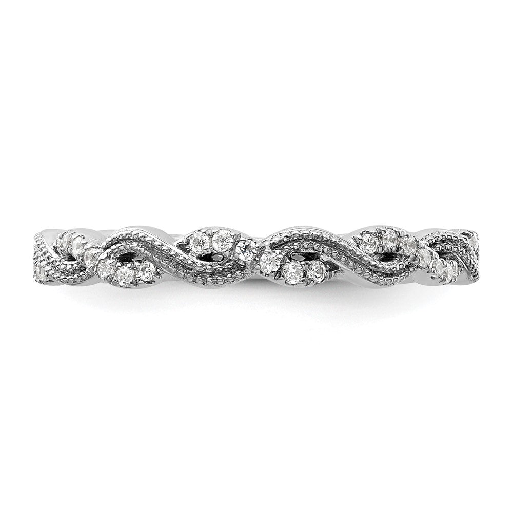 14k White Gold 1/6 Ct. Lab Grown Diamond VS/SI+ G+ Wedding Band Ring