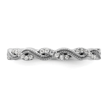 14k White Gold 1/6 Ct. Lab Grown Diamond VS/SI+ G+ Wedding Band Ring