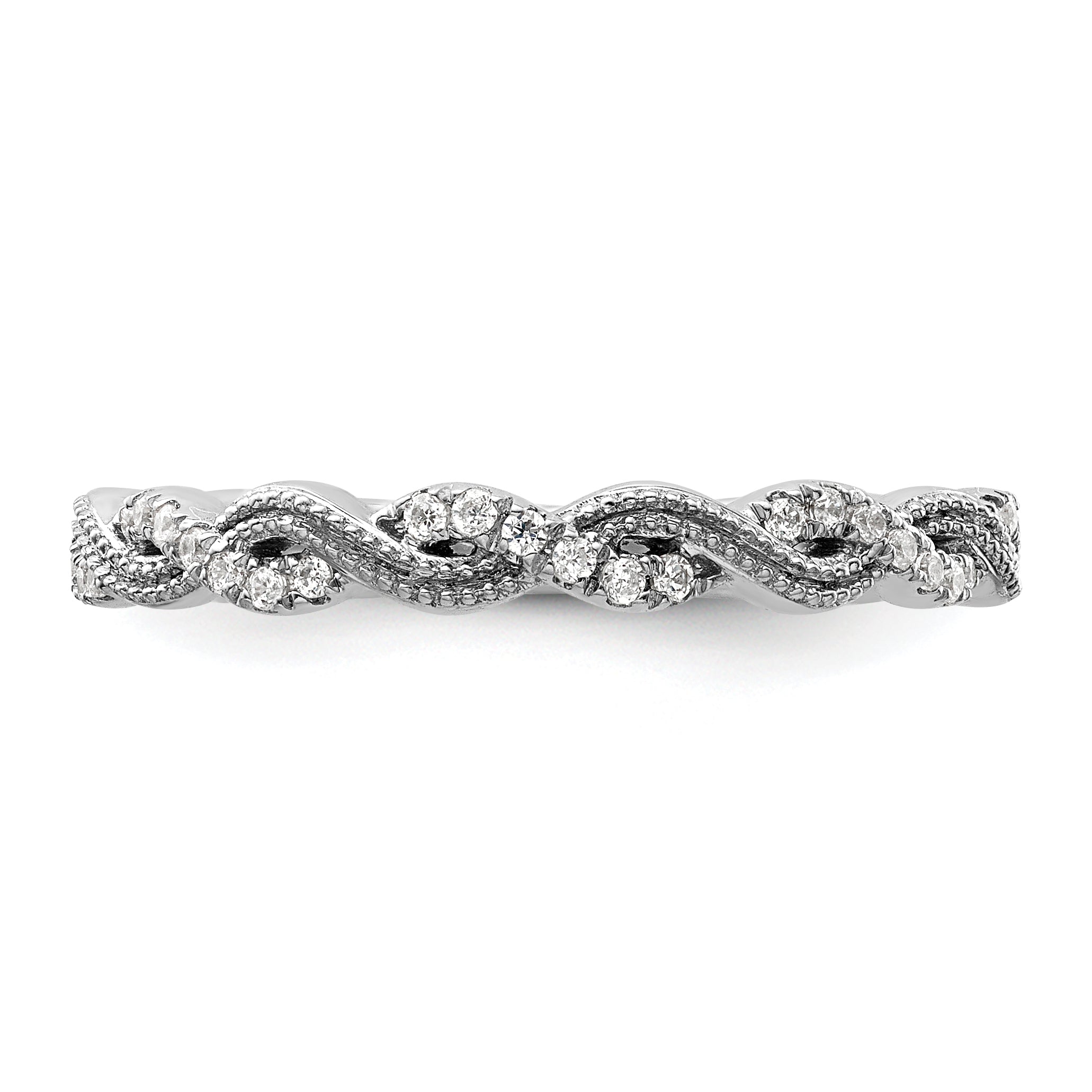 14k White Gold 1/6 Ct. Lab Grown Diamond VS/SI+ G+ Wedding Band Ring