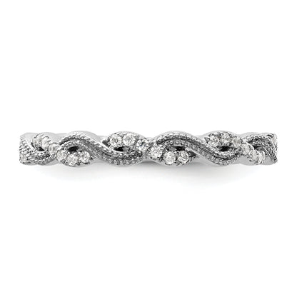 14k White Gold 1/6 Ct. Lab Grown Diamond VS/SI+ G+ Wedding Band Ring