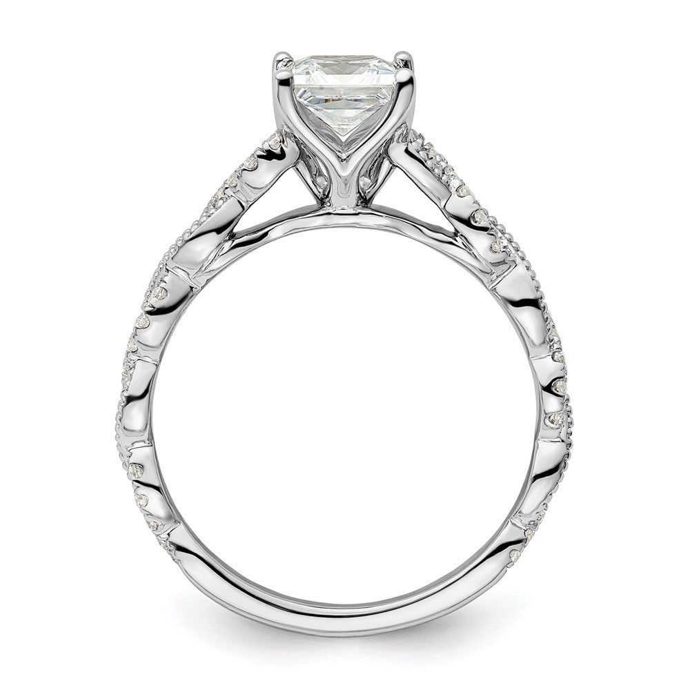 14k White Gold 1/5 Ct. Lab Grown Diamond VS/SI+ G+ 1 Ct. Center Princess Semi Mount Engagement Ring