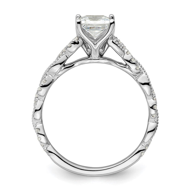 14k White Gold 1/5 Ct. Lab Grown Diamond VS/SI+ G+ 1 Ct. Center Princess Semi Mount Engagement Ring