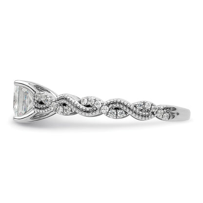 14k White Gold 1/5 Ct. Lab Grown Diamond VS/SI+ G+ 1 Ct. Center Princess Semi Mount Engagement Ring