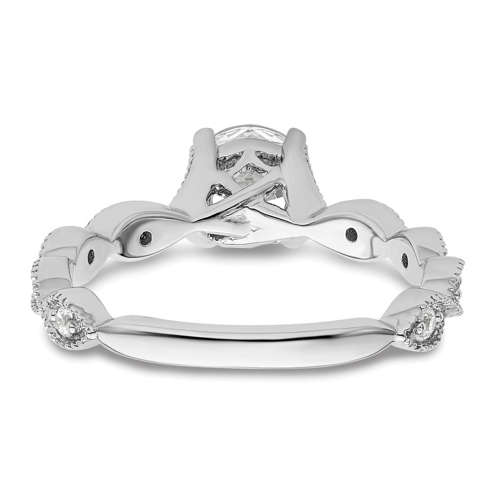 14k White Gold 1/8 Ct. Lab Grown Diamond VS/SI+ G+ 1 Ct. Center Round Semi Mount Engagement Ring