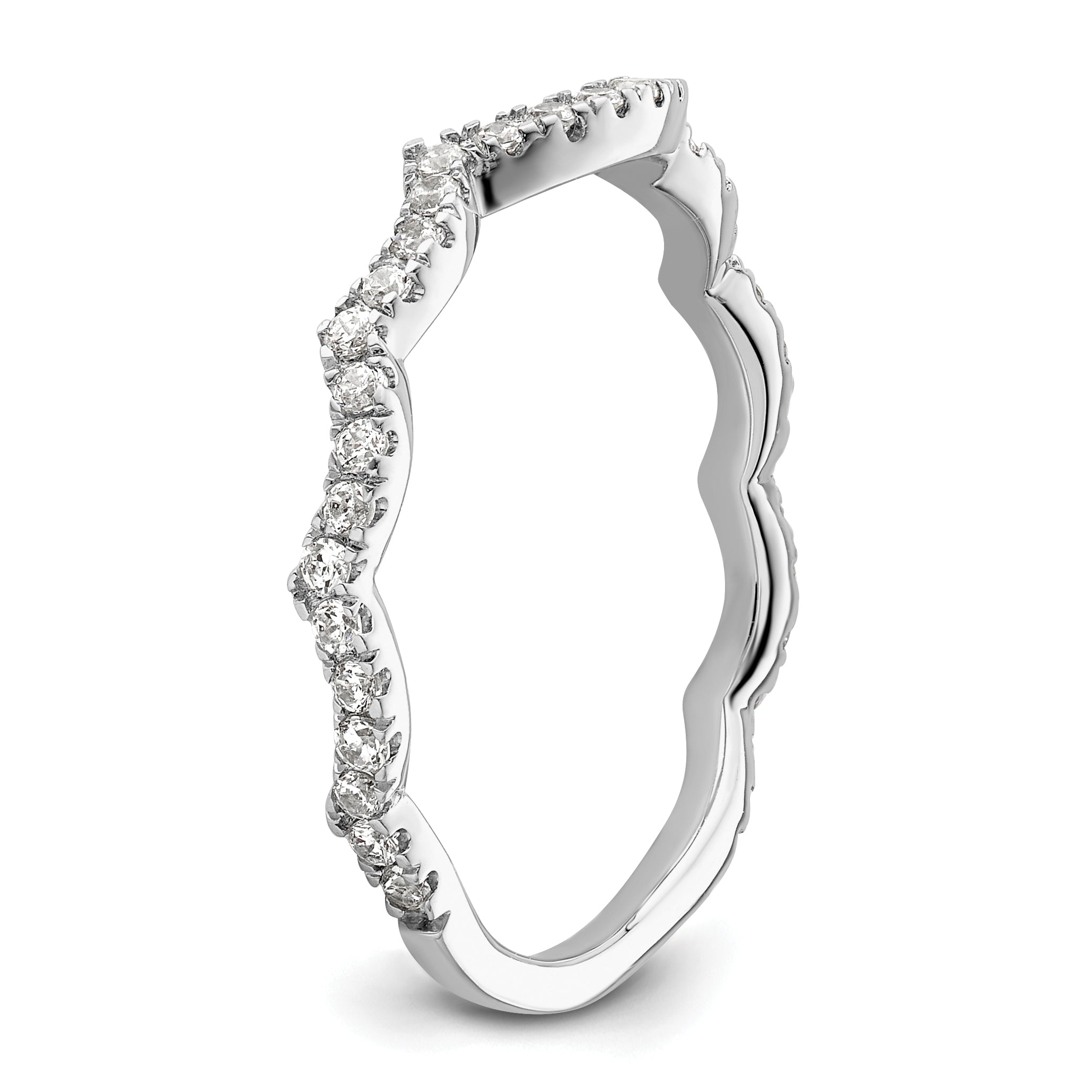 14k White Gold 1/3 Ct. Lab Grown Diamond VS/SI+ G+ Wedding Band Ring