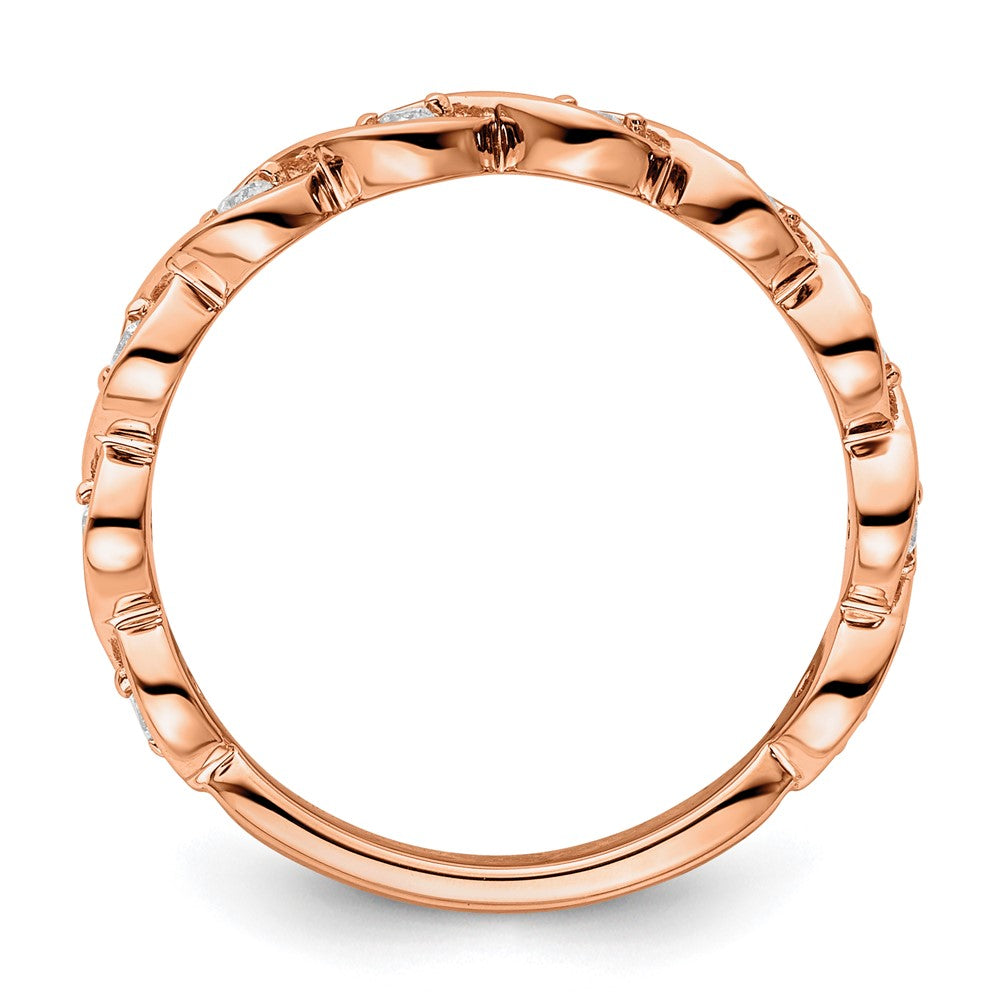 14k Rose Gold 1/5 Ct. Lab Grown Diamond VS/SI+ G+ Complete Wedding Band