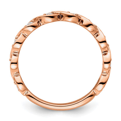 14k Rose Gold 1/5 Ct. Lab Grown Diamond VS/SI+ G+ Complete Wedding Band