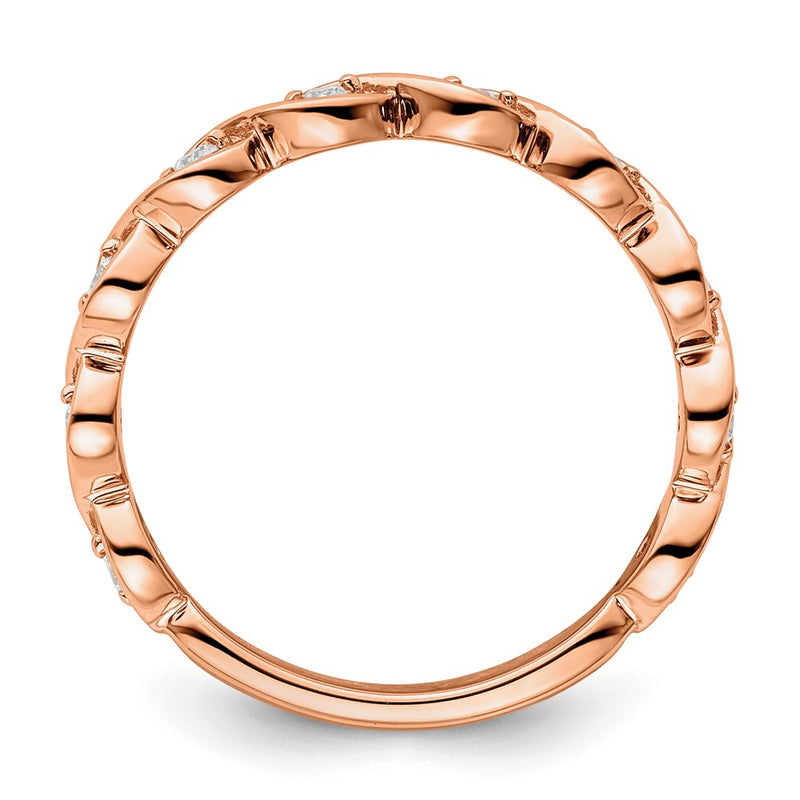 14k Rose Gold 1/5 Ct. Lab Grown Diamond VS/SI+ G+ Complete Wedding Band