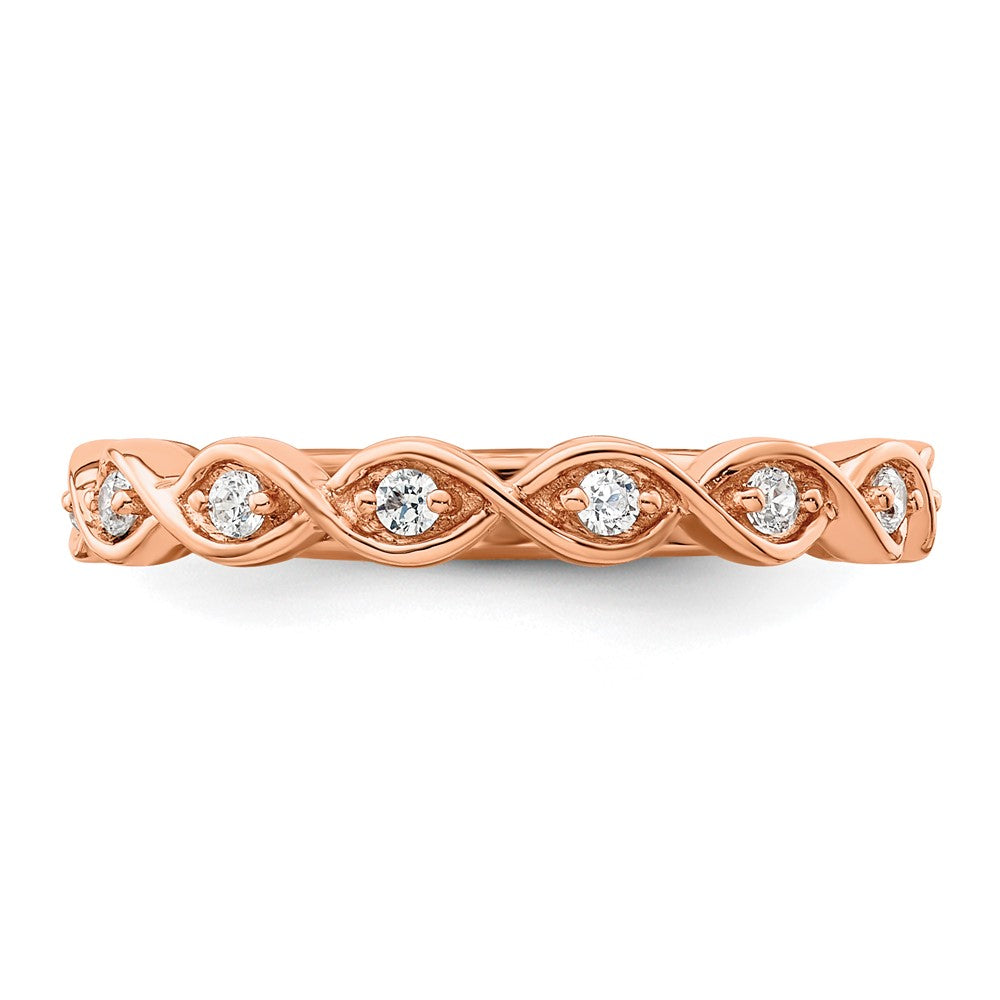 14k Rose Gold 1/5 Ct. Lab Grown Diamond VS/SI+ G+ Complete Wedding Band