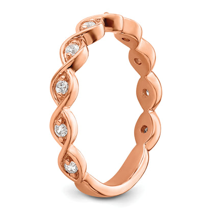 14k Rose Gold 1/5 Ct. Lab Grown Diamond VS/SI+ G+ Wedding Band Ring