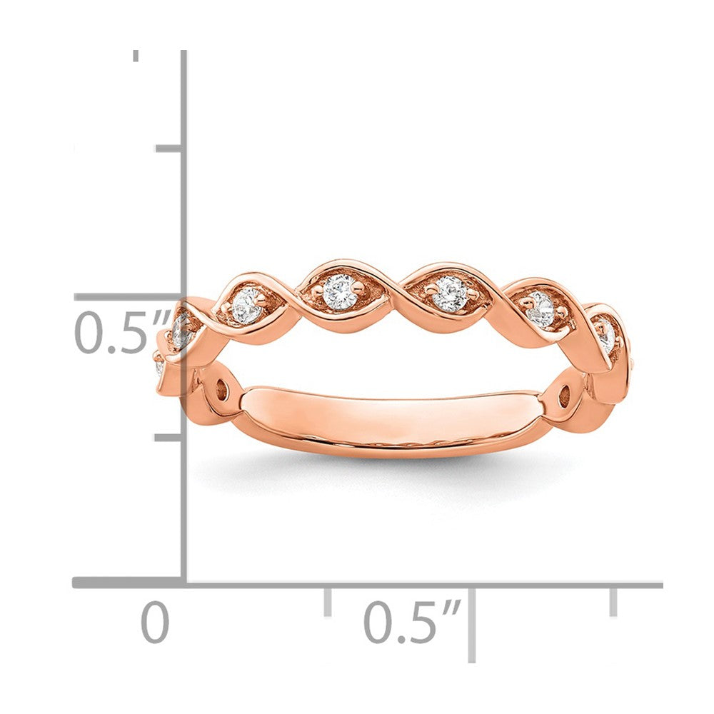 14k Rose Gold 1/5 Ct. Lab Grown Diamond VS/SI+ G+ Complete Wedding Band