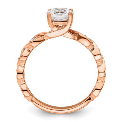 14k Rose Gold 1/6 Ct. Lab Grown Diamond VS/SI+ G+ 1 Ct. Center Round Engagement Ring