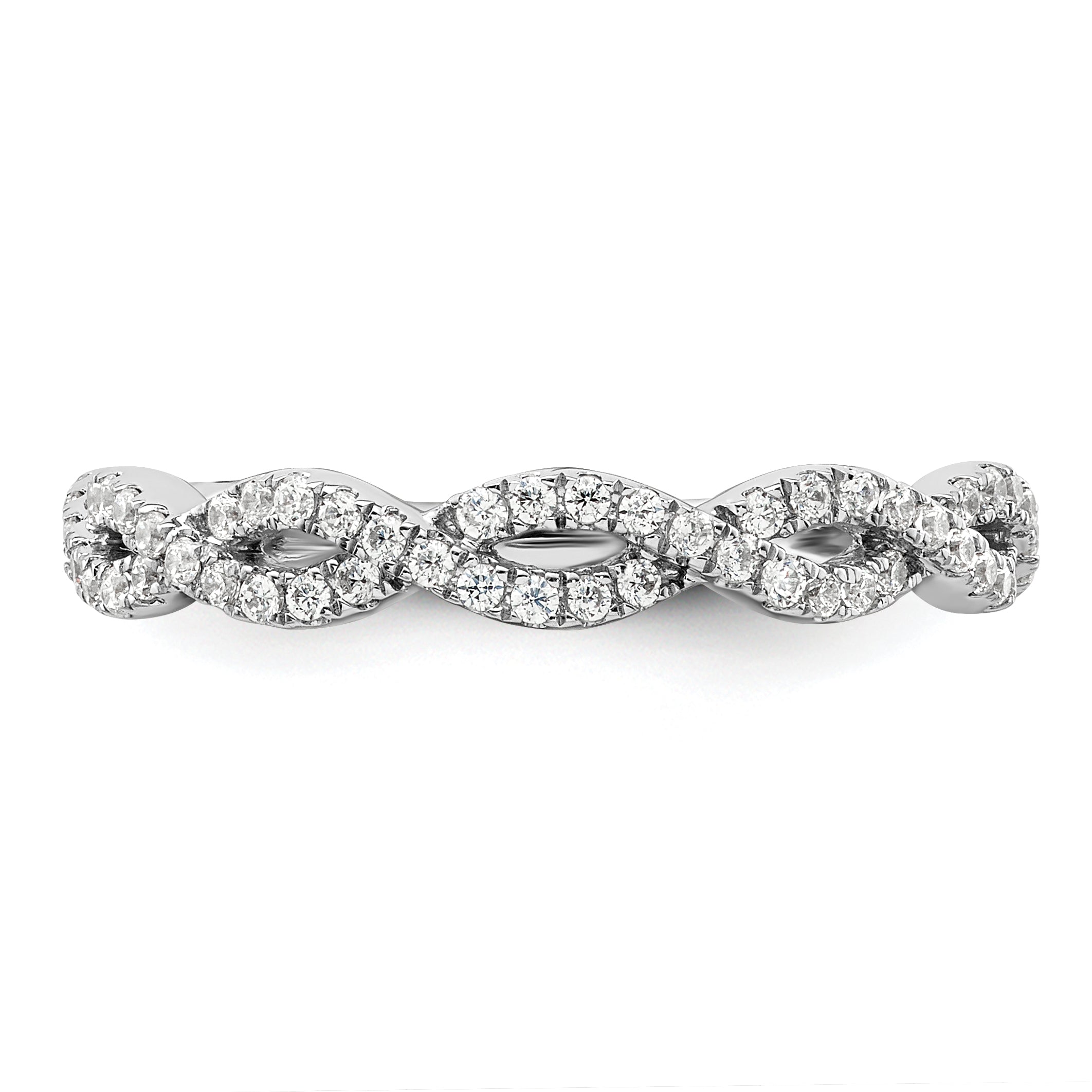 14k White Gold 3/8 Ct. Lab Grown Diamond VS/SI+ G+ Wedding Band Ring