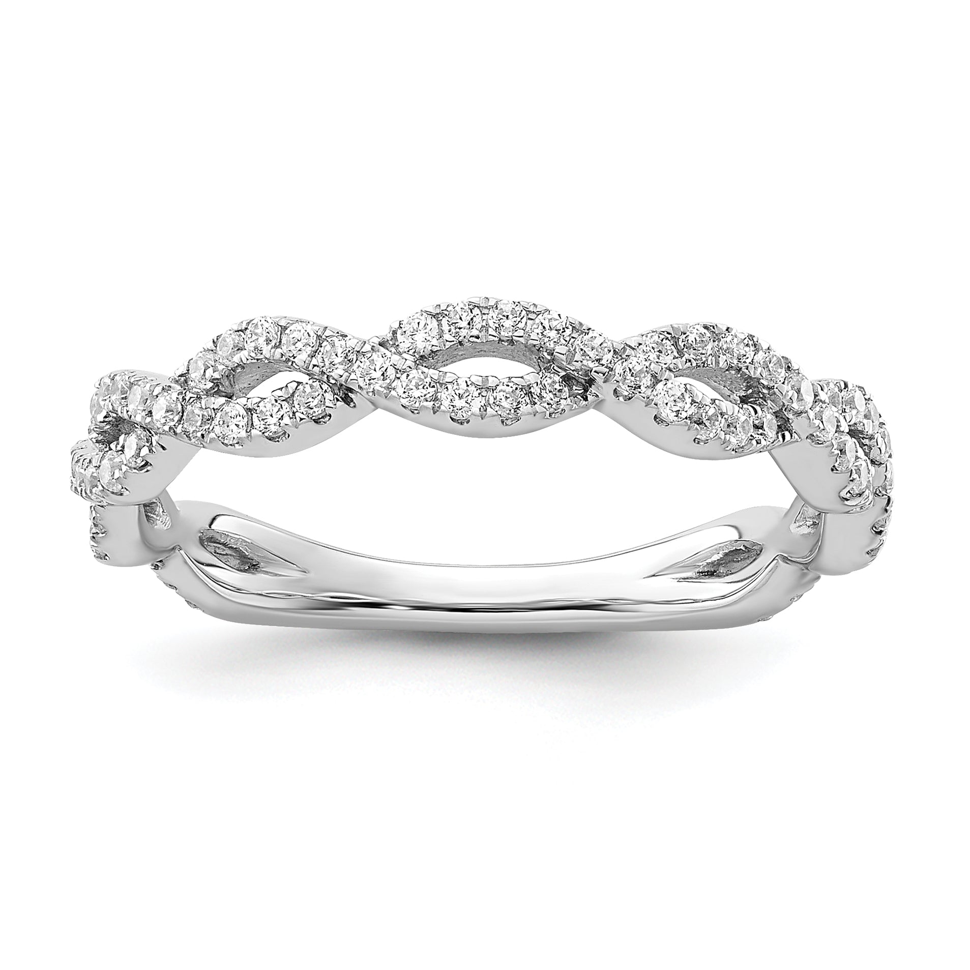 14k White Gold 3/8 Ct. Lab Grown Diamond VS/SI+ G+ Wedding Band Ring