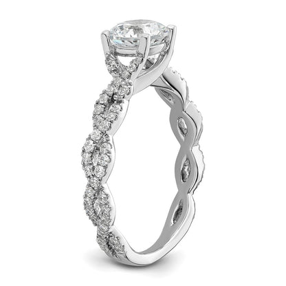 14k White Gold 3/8 Ct. Lab Grown Diamond VS/SI+ G+ 1 Ct. Center Engagement Ring