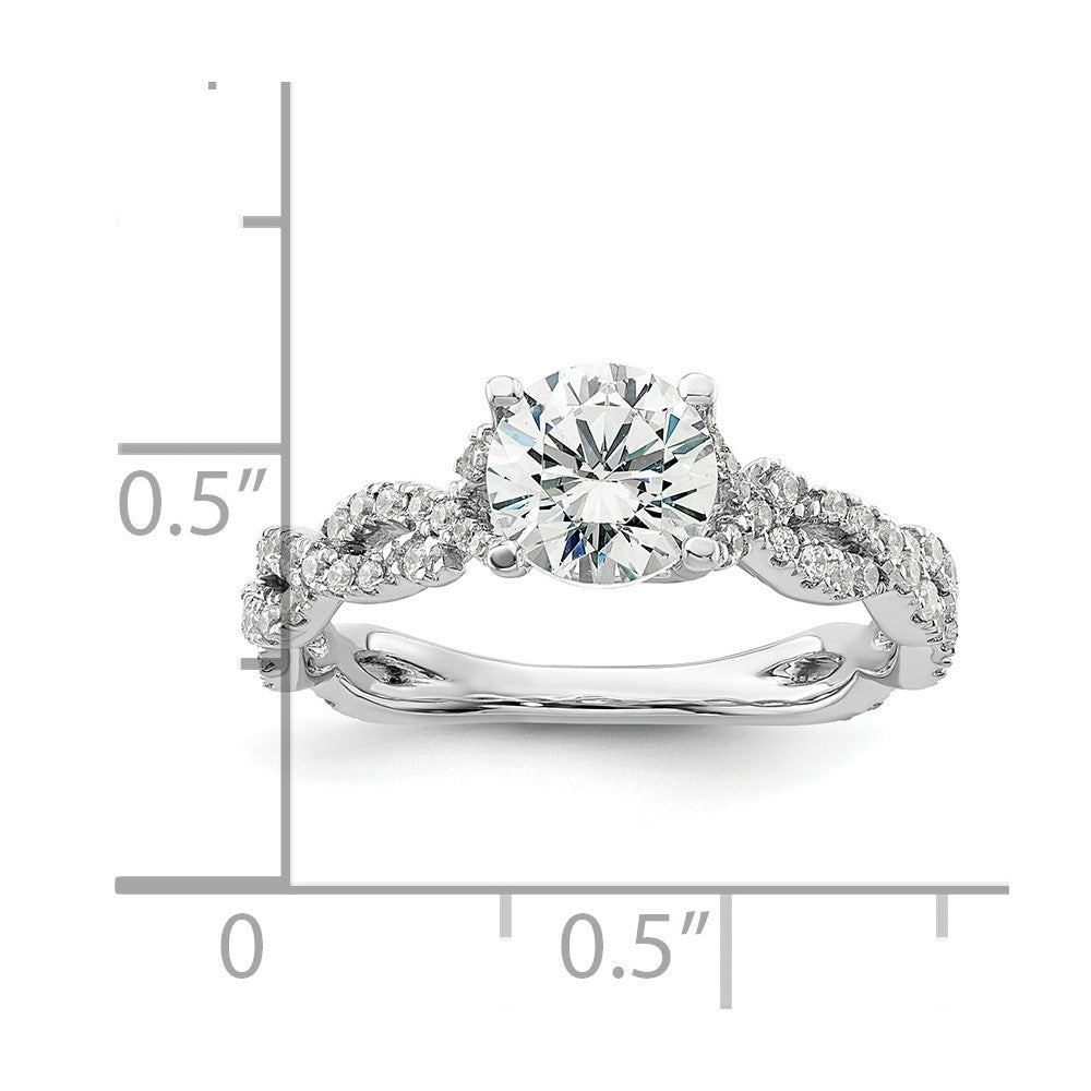 14k White Gold 3/8 Ct. Lab Grown Diamond VS/SI+ G+ 1 Ct. Center Engagement Ring