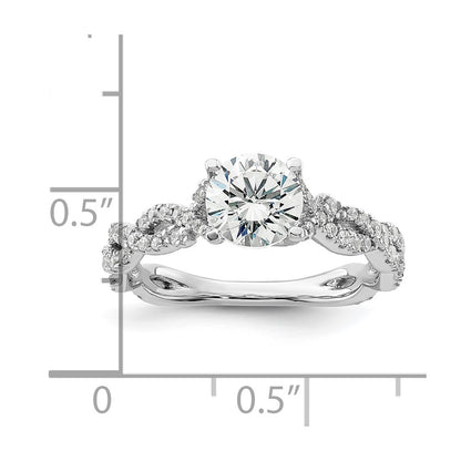 14k White Gold 3/8 Ct. Lab Grown Diamond VS/SI+ G+ 1 Ct. Center Engagement Ring